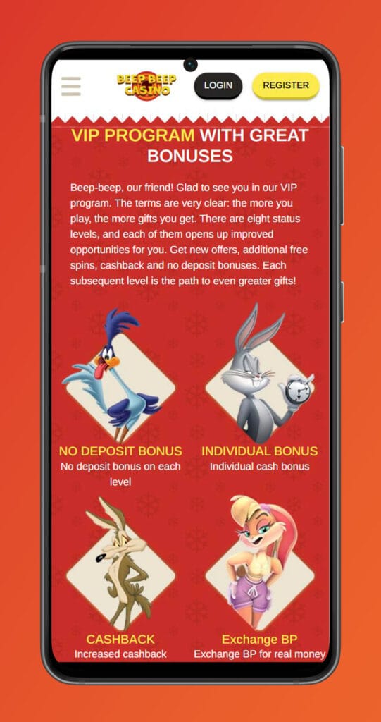 vip program beep beep casino